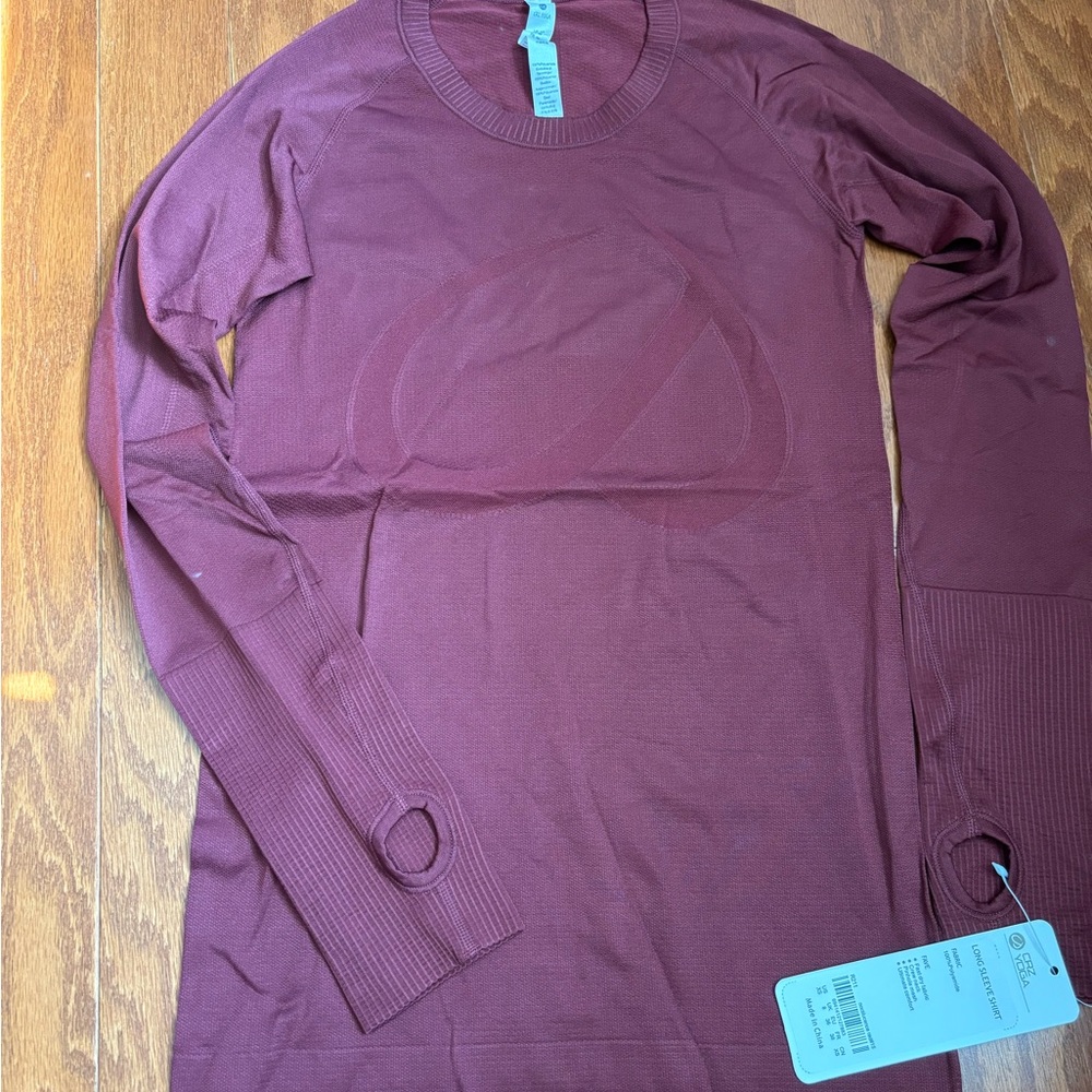 NWT! CRZ Yoga Burgundy Long Sleeve Top